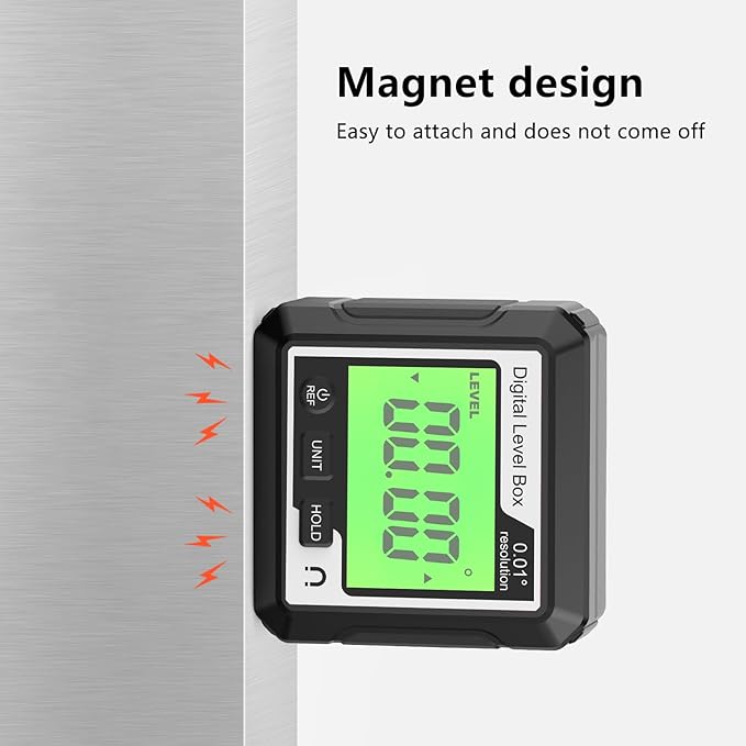Digital Level Angle Gauge Meter Magnetic Electronic Level Angle Finder Tool Protractor Inclinometer Woodworking Tools with Magnet for Construction, Woodworking and Machinery(Black+white) (black)