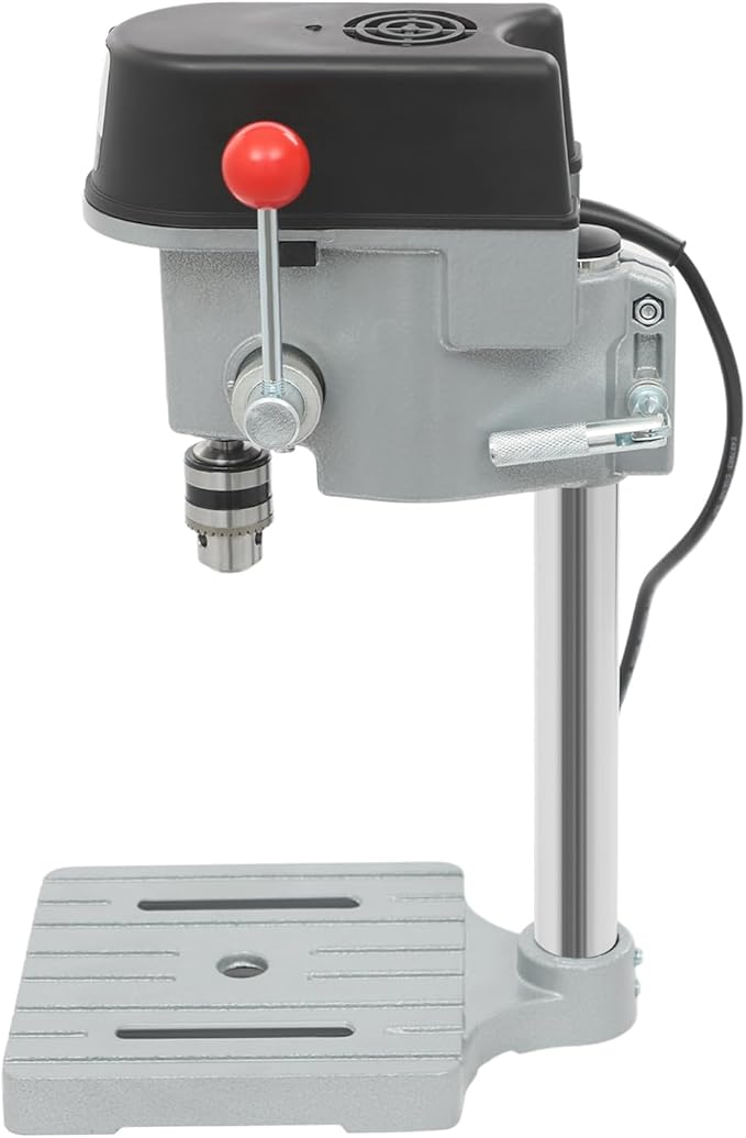 340W Portable Bench Drill Press, 50HZ Brushed Pure Copper Motor Mini Drilling,Corded Mini Table Drill with 3-Level Speed,High-Precision 0.98 Inch Depth Tabletop Drilling Machine