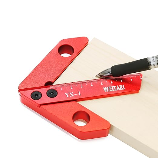 Center Measuring Tool,Center Finder, Line Gauge Center Finder, 45/90 Degree Right Angle Line Gauge Carpenter Ruler,Aluminum Alloy Woodworking Center Scribe Square Center Scribe 90mm