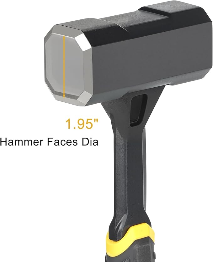2lb Sledge Hammer - Heavy Duty Forged Forged One Piece Steel Construction with Fiberglass Handle, Perfect for Demolition, Construction, and Driving Stakes
