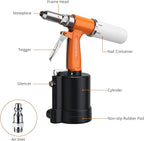 Proster Pneumatic Riveter - 3917LBF Pulling Pneumatic Rivet Gun, Heavy-Duty Air Pop Riveter 3/32", 1/8", 5/32", 3/16" and 1/4" Capacity