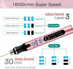 3-Speed Cordless Mini Drill Pen With 8 Small Drill Bits,Rechargeable Electric Hand Drill Pin Vise,Resin Drill Set For Jewelry Making,Resin,Plastic,Wood,Keychains DIY (PINK)