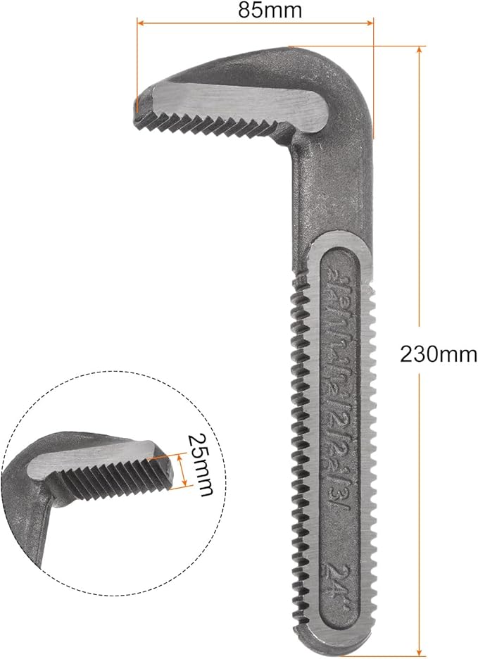 HARFINGTON Pipe Wrench Hook Jaw 24" Plumbing Wrench Replacement Jaws Carbon Steel for 24" Adjustable Wrench