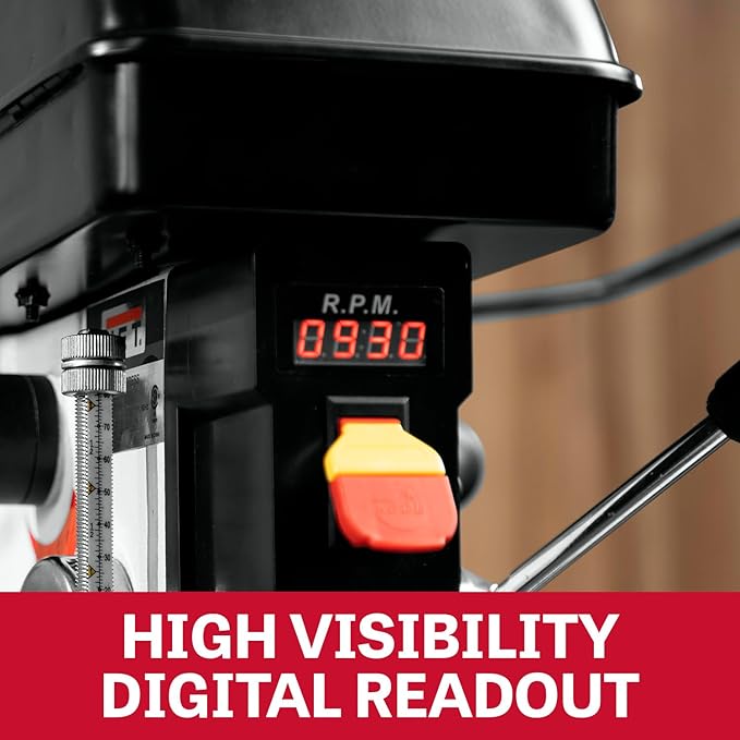 JET 12-Inch Benchtop Drill Press, Variable Speed, 1/2 HP, 115V 1Ph (Model JWDP-12)