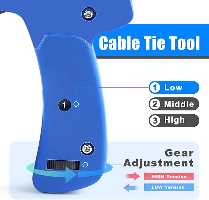 Cable Tie Gun,Knoweasy Fastening Cable Tie Tool,Die-Cast Steel Flush Cut Zip Tie Tool with Steel Handle for Nylon Cable,7 Inches Length Zip Tie Gun