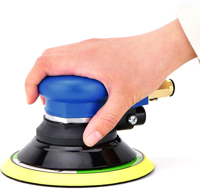 6 inch Pneumatic Orbital Sander, Daul Action Air Sander with Hook and Loop Sanding Pad for Woodworking, Autobody Work