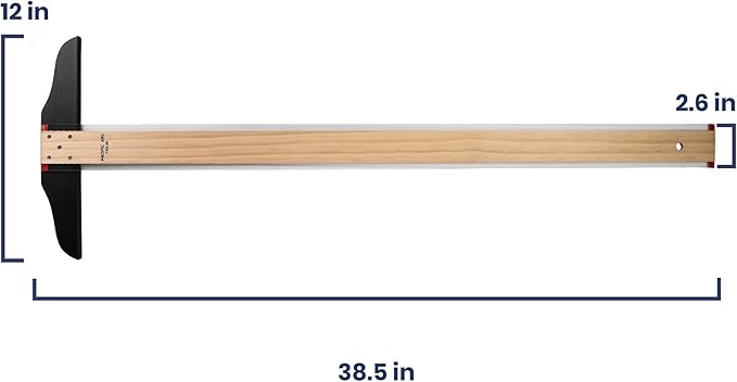 Pacific Arc 36 Inch T Square, Traditional Maple Blade with Acrylic Edge