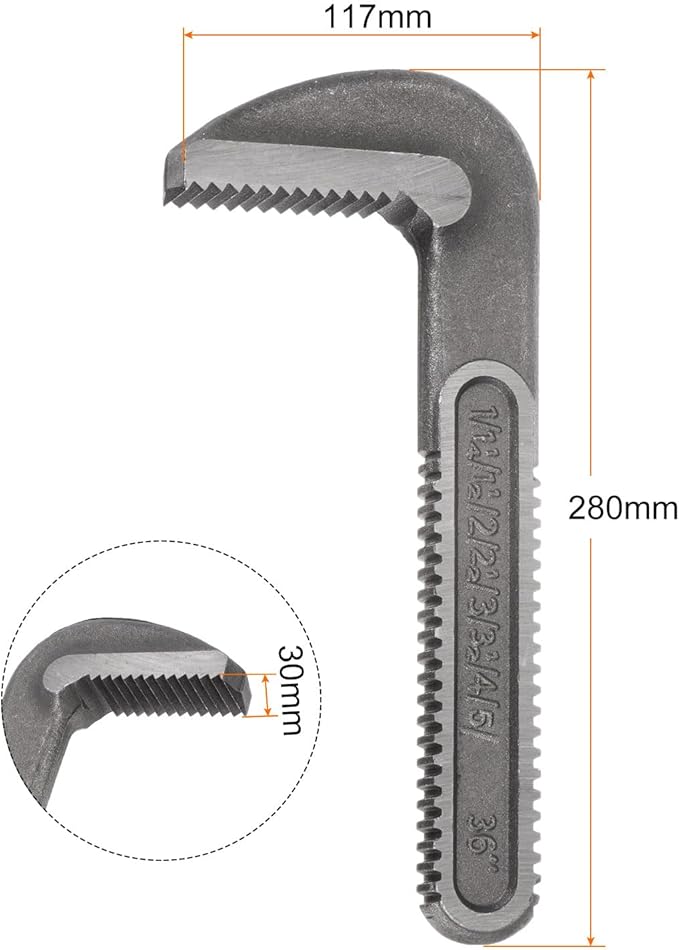 HARFINGTON Pipe Wrench Hook Jaw 36" Plumbing Wrench Replacement Jaws Carbon Steel for 36" Adjustable Wrench
