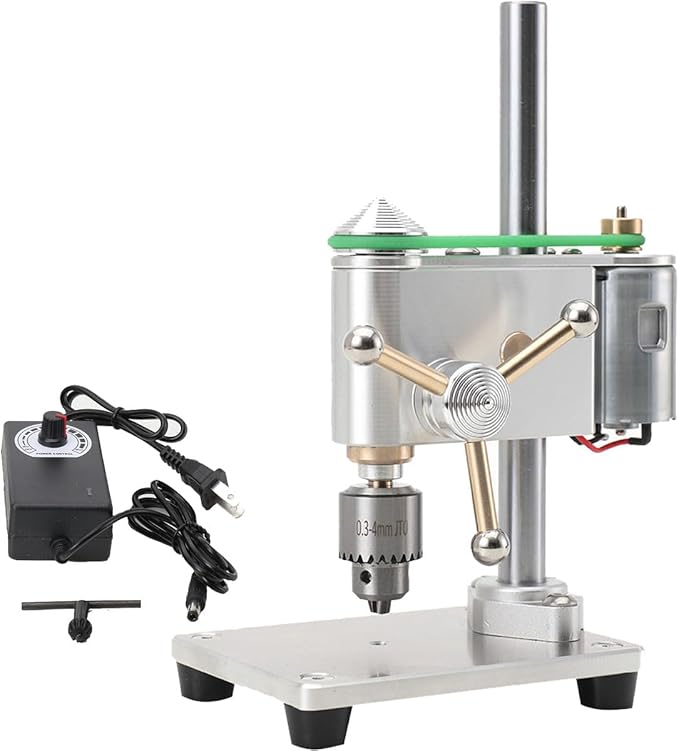 Mini Drill Press, Precision Variable Speed Benchtop Drill Press, Electric Portable Bench Drilling Machine JT0 Chuck CNC 360° Rotating for Metal Wooden DIY Jewelry Making Crafts Tool