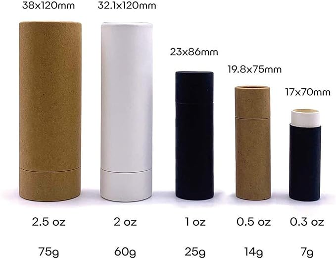 10 Pcs 2 Oz Paperboard Lip Balm Tubes Cardboard Tubes Empty DIY Lipstick Tube Refillable Lip Gloss Container Solid Perfume Tubes 60g Chapstick Container for Cosmetic Samples Deodorant(Brown)-VeraVaultWomen
