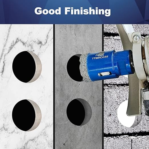 1-3/4 Inch Diamond Core Drill Bit for Porcelain Tile Ceramic Marble Granite Drilling,BRSCHNITT 1pc Vacuum Brazed Diamond Hole Saw with 5/8-11 Thread (45mm)