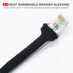 Braided Sleeving Heat Shrinkable Fabric 2:1 Ratio- Abrasion Protection Flexibility Wiring Harness Cable Sheath (3/8" ID, 16ft)