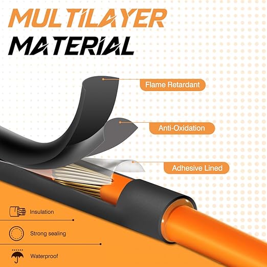 1'' Heat Shrink Tubing, 50 Ft 3:1 Grade Waterproof Shrink Wrap Tubing, Marine Grade Adhesive Lined Heat Shrink Tube,Dual Wall Heat Shrink tubing for Wire Insulation Red