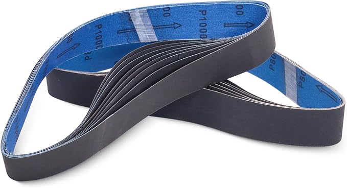 15 Pack 1-1/2 x 30 Inch Sanding Belts, Extra Fine Grit Silicon Carbide Sanding Belt, 5 Pcs Each of 600, 800, 1000 Grits Sander Belt for Knife Sharpening Woodworking