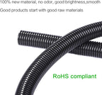 Alex Tech 50ft - 3/8 inch Split Wire Loom Tubing - Black