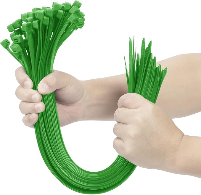 XINGO Green 20 Inch Zip Ties Heavy Duty 100 Pack, 200 LBS Ultra Strong Plastic Wire Ties, Large Cable Ties Extra Long Tie Wraps, Indoor and Outdoor UV Resistant