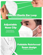 Boncare KN95 Face Mask 30 PCs, 5-Layer Face Mask for Men & Women, Updated Breathable, Comfortable (White)