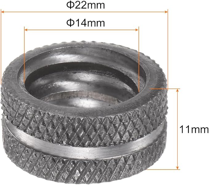 HARFINGTON 8" Pipe Wrench Nut, Carbon Steel, 14mm ID, 1 PC