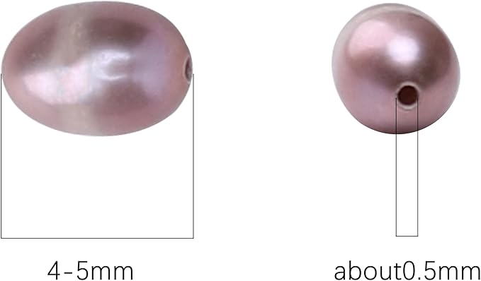 Natural Pearl Beads Rice 4-5mm Purple Freshwater Cultured Loose Gemstone Beads for DIY Jewelry Making 13.8''/Strand HQ