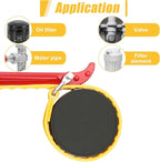 Belt Strap Wrench 8 Inches, Multifunctional Steel Handle Adjustable Strap Wrench for Replacing Water Filter, PVC Pipe Joints, Oil Filter, Swimming Pool Connection (Red Handle, Yellow Strap)