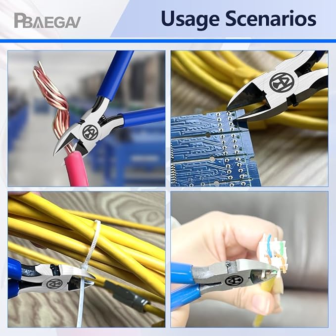 Wire Cutters Precision Flush Cutters Ultra Sharp Wire Cutters for Trimming Metal Wires Zip Ties, Cables, Circuit Boards, Crafting Jewelry Making