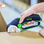 ZEITE 4V Cordless Electric Scissors,Cardboard Cutter with 2 Blades,Storage Box,USB Charging Cable,Power Rotary Cutter,Max Cutting 1/4",for Cardboard Box,Thin Carpet & Plastic, Easy to Hold and Safe