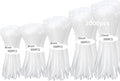 2000 PCS Zip Ties Assorted Sizes 4+6+8+10+12 Inch Self-locking Nylon Cable ties Heavy Duty Outdoor, UV Resistant Wire Straps for Home Office Garden Workshop Indoor Outdoor Fence((White)