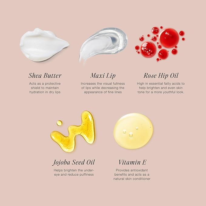 Jouer Bare Rose Collection - Blush Stick, Cream Lip Liner, Lip Plumping Balm Kit - Face Makeup in Rose Shades - Hydrating Formulas for Long Wear