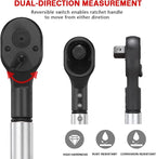 1-Inch Drive Click Torque Wrench, Dual-Scale Adjustable Torque Wrench Set with a Hex Key 200-1000ft.lb / 271-1356.7Nm