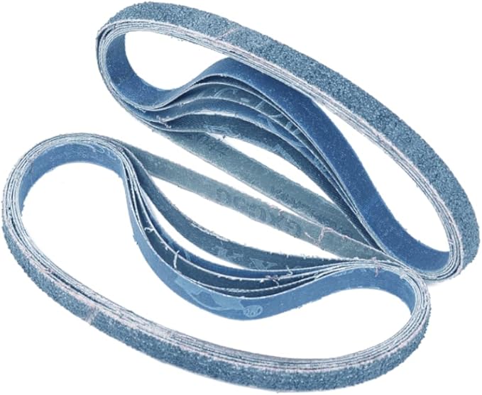 1/2 Inch X 18 Inch Sanding Belts, 4 each of 40/60/80/120 Grits, Blue Belt Sander Tool for Woodworking, Metal Polishing, Zirconia Sanding Belts (16 Pack)