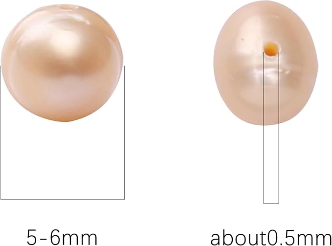 Natural Pearl Beads Potato 5-6mm Pink Freshwater Cultured Loose Gemstone Beads for DIY Jewelry Making 13.8''/Strand HQ