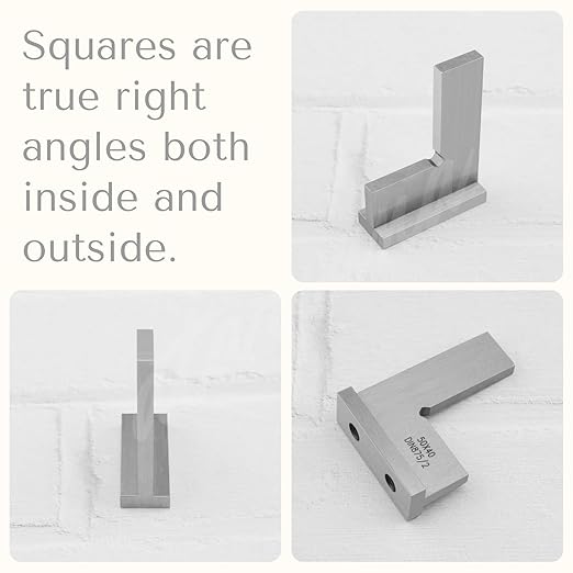 Machinist Square with Base, Atarvana 90 Degree Precision Square Right Angle Ruler Hardened Steel for Woodworking Carpentry