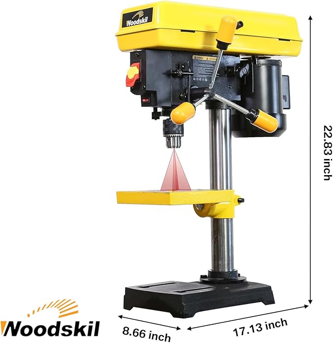 8 Inch Drill Press, 2.3 Amp 5-Speed Bench Drill Press, Bench Top Drilling Machine