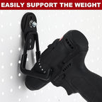 Landhoow Large Magnetic Hooks Heavy Duty Garage Magnet Hooks Strong Storage Utility Magnetic Hangers with Anti Slip Rubber Coating for Indoor and Outdoor Hanging(Black,18 Pcs)