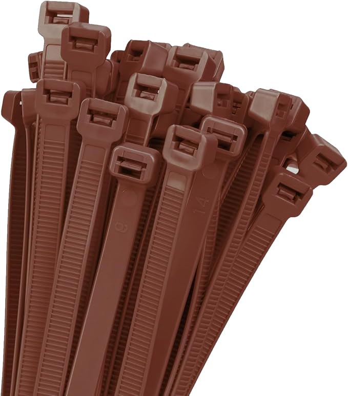 18 inch Brown Zip Ties Heavy Duty 100 PACK, 200 LBS Ultra Exclusive Strong Plastic Wire Ties, Large Cable Ties Extra Long Tie Wraps, Indoor and Outdoor UV Resistant