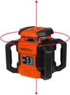 Johnson Level & Tool JRT300-RDHV-K Self-Leveling Red Dual Slope Rotary Laser Kit, 4,000FT Range, Hard-shell Carry Case, Lithium Ion Batteries, Magnetic Target, Laser Detector, Remote Control