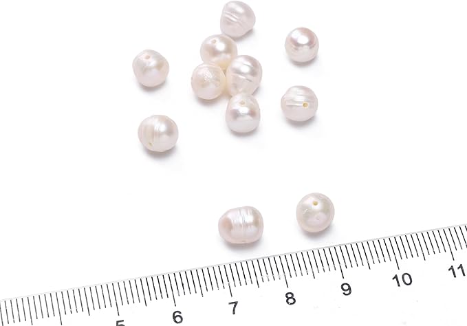 Natural Pearl Beads Potato 6-7mm White Freshwater Cultured Loose Gemstone Beads for DIY Jewelry Making 13.8''/Strand HQ