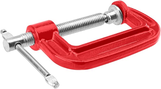 15 PCS 2 Inch Red C Clamps, Malleable Iron G Clamp, Small G Clamps with Sliding T-Handle for Woodworking Welding Building