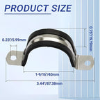 10PCS Reinforced Rigid Pipe Strap Clamp 1-9/16 Inch Conduit Clamp with Rubber Straps, Pipe Brackets for Mounting 2 Hole U Clamps Brackets Strap Hanger Tube Tension Clips Heavy Duty