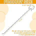 Funrous 100 Pack Peg Board Hooks Stainless Steel Pegboard Hooks Shelving Display Hanging Peg Board Holders for 1/8 and 1/4 Garage Storage Tools Organizer(10 inch)