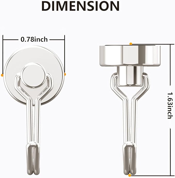 Tohoer Magnetic Hooks, Neodymium Magnets Hook Heavy Duty 30LBS with Rust Proof for Fridge, Refrigerator, Oven, Grill, BBQ, Key, Tools Holder, Utensil, Kitchen, Outdoor, Magnet for Hanging Wreaths