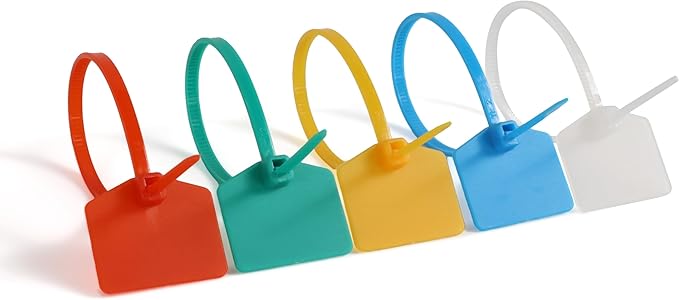 6 in Marker Nylon Cable Ties, Plastic Water Proof Tags, Self-Locking Written-on Cable Marker, Security Seals Label for Cabling, Wire Marking Label, Shipping Hanging Tags - Green/ 100pcs