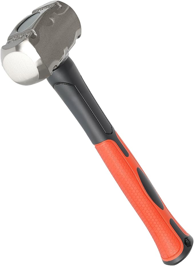 2lb Sledge Hammer - Heavy Duty Forged Steel Construction with Fiberglass Handle, Perfect for Demolition, Construction, and Driving Stakes