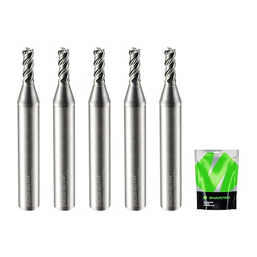6mm Shank End Mill Bits Set 3mm Cutting Dia. 4 Flutes AlCrN Coated Carbide Square CNC Milling Bits, Apply for Alloy Steel, Stainless Steel, and Various Cast Iron (5PCS)