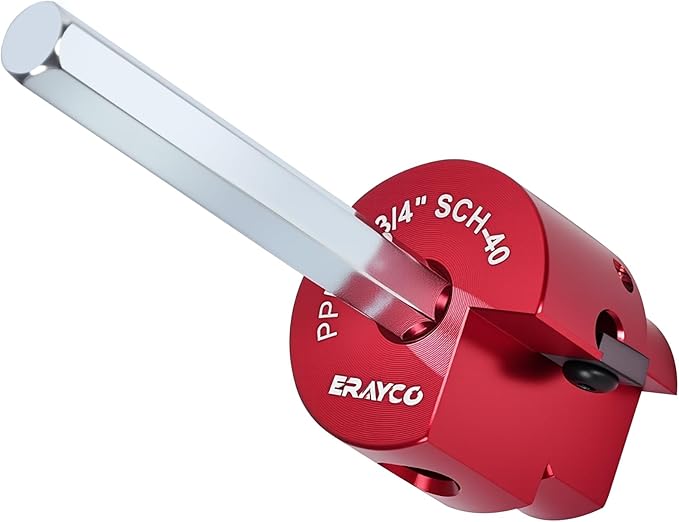 ERAYCO 3/4" PVC Pipe Reamer, Plastic Pipe Fitting Reamer Tool, Fit into Standard 1/2" Drills, PVC Fitting Saver for SCH40 PVC CPVC ABS Pipe