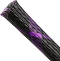 Expandable Braided Sleeving, PET Automotive Wire Loom, Flexible Cable Management for Audio Video and Other Home Device, Cord Protector from Pets (Black Purple, 3/8" x 25ft)