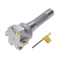 R8 Shank Indexable 2-1/2" End Mill, 2-1/2" Diameter 90 Degree High Speed Milling Cutter with Replaceable Carbide Insert