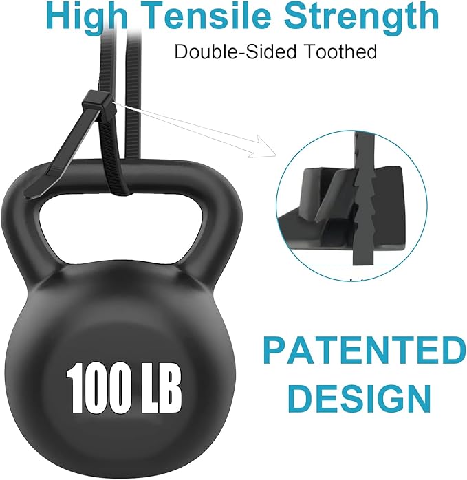 14 Inch Zip Ties Double Sided Toothed (Bulk 1000 Pack),100 LBS Tensile Strength Heavy Duty Cable Wire Ties With Self-Locking Adjustable More Durable Nylon Tie Wraps for Indoor Outdoor