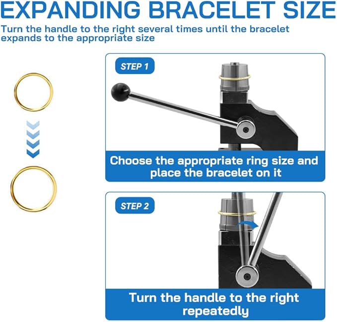 Lakimi Bracelet Sizer Stretcher Enlarger Mandrel Machine – Round & Oval Bangle Expander Tool for Jewelers, Jewelry Making & Repair LK-A02