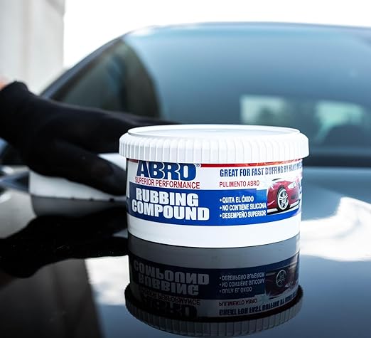 ABRO Superior Performance Rubbing Compound, 10 oz., Buffing Compound for Oxidized Finishes, Smooth, Reflect, Clean
